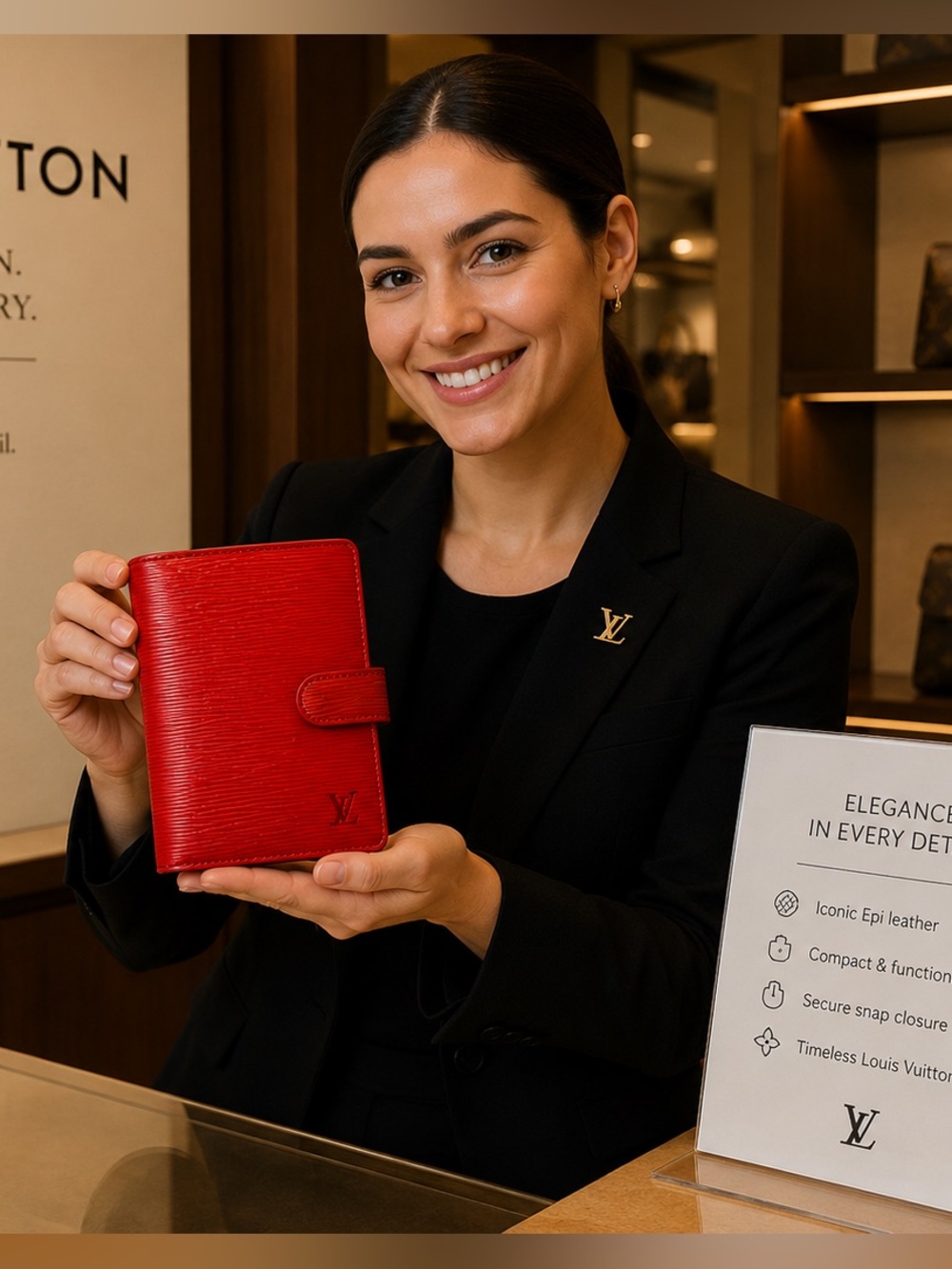 Louis Vuitton Red Epi Leather Agenda Cover